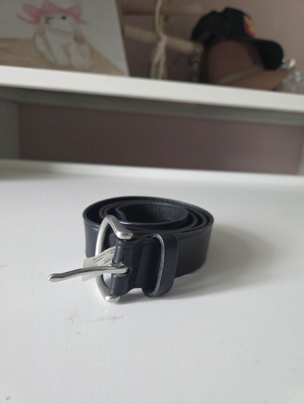 Madewell Black Leather Belt with Silver Buckle - Picture 4 of 10